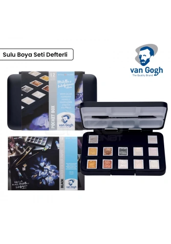 Van Gogh Sulu Boya Seti 12 Metalik Renkler Defterli