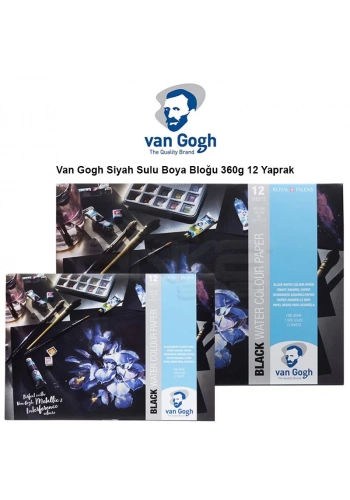 Van Gogh Siyah Sulu Boya Bloğu 360g 12 Yaprak