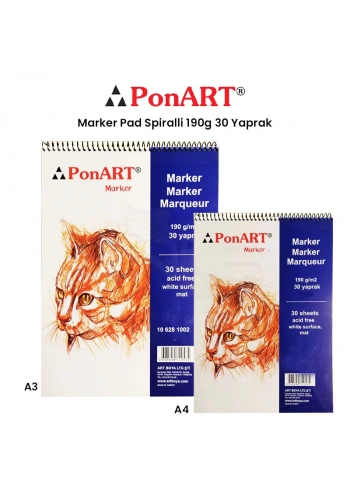 Ponart Marker Pad Spiralli 190g 30 Yaprak
