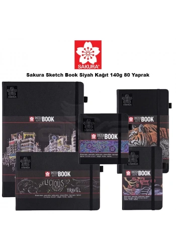Sakura Sketch Book Siyah Kağıt 140g 80 Yaprak