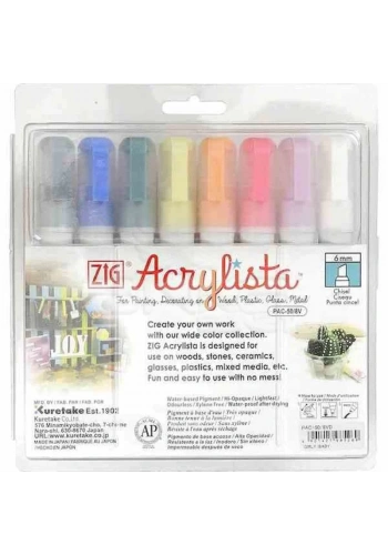 Zig Acrylista PAC-50 6mm Akrilik Marker 8li Girl/Baby