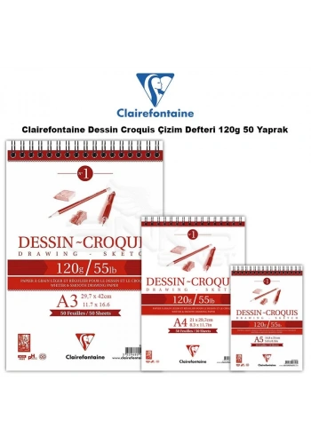 Clairefontaine Dessin Croquis Çizim Defteri 120g 50 Yaprak