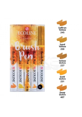 Talens Ecoline Brush Pen 5li Set Toprak Tonlar