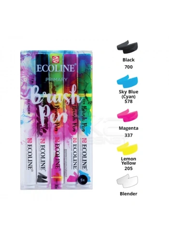 Talens Ecoline Brush Pen 5li Set Ana Renkler