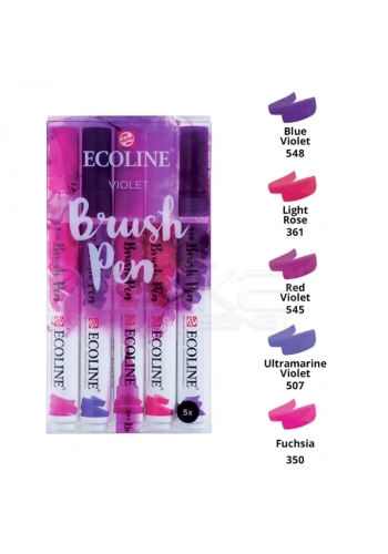 Talens Ecoline Brush Pen 5li Set Mor Tonlar