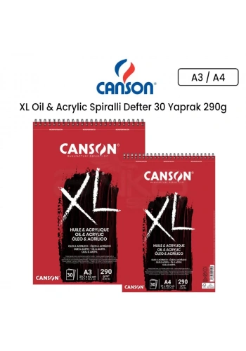 Canson XL Oil & Acrylic Spiralli Defter 30 Yaprak 290g