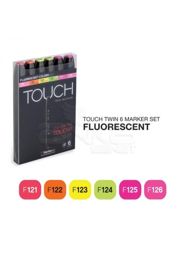Touch Twin Marker Kalem 6lı Set Fluorescent Colors