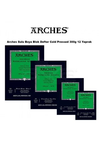 Arches Sulu Boya Blok Defter Cold Pressed 300g 12 Yaprak
