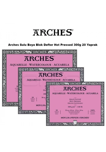 Arches Sulu Boya Blok Defter Hot Pressed 300g 20 Yaprak