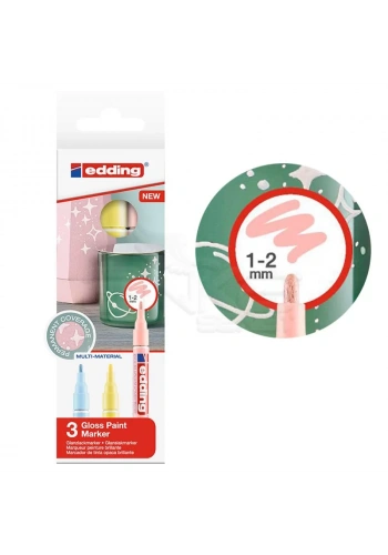 Edding 751 Gloss Paint Marker Pastel Renkler 1-2mm 3lü Set