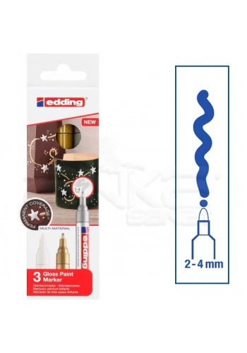 Edding 750 Gloss Paint Marker Metalik Renkler 2-4mm 3lü Set