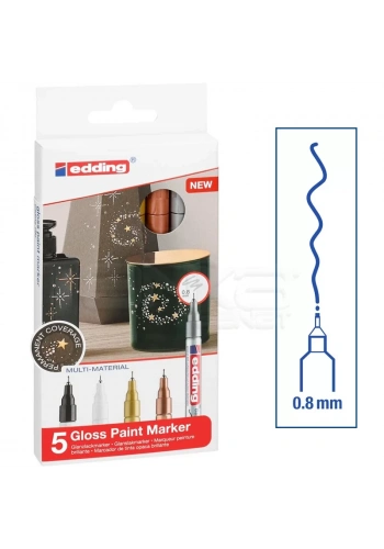 Edding 780 Gloss Paint Marker Ana Renkler 0.8mm 5li Set