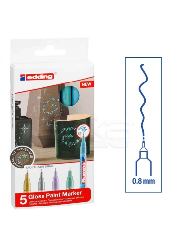 Edding 780 Gloss Paint Marker Metalik  0.8mm 5li Set