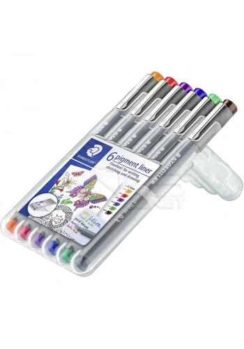 Staedtler 6 Pigment Liner Karışık Renk 0.3mm 6lı Set