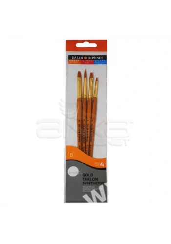 Daler Rowney Simply Gold Taklon Synthetic 4lü Fırça Seti Kod:403