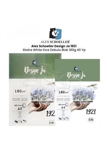 Alex Schoeller Design Ja 1921 Ekstra White İnce Dokulu Blok 180g 40 Yp