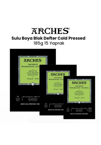 Arches Sulu Boya Blok Defter Cold Pressed 185g 15 Yaprak