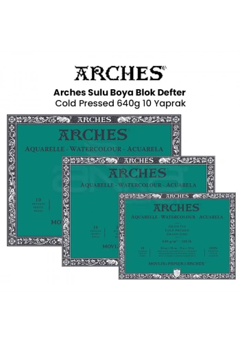 Arches Sulu Boya Blok Defter Cold Pressed 640g 10 Yaprak