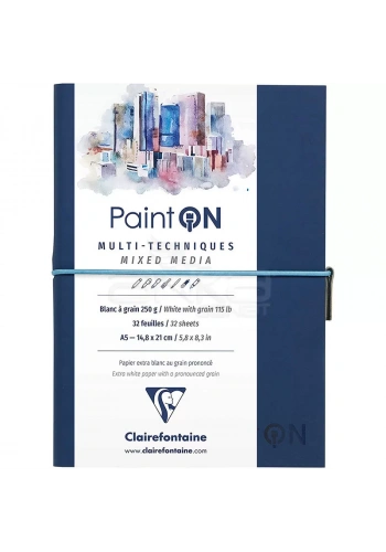 Clairefontaine Paint On Mixed Media Beyaz Dokulu Blok A5 250g 32 Yaprak