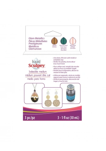 Sculpey Sıvı Polimer Kil 3lü Set 3x30ml Glam Metallics ALSGLM1