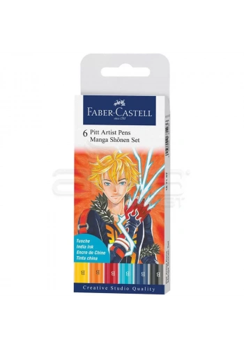 Faber Castell 6 Pitt Artist Pen Manga Shonen Set 167157