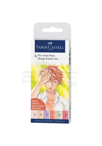 Faber Castell 6 Pitt Artist Pen Manga Kaoiro Set 167168