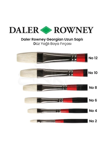 Daler Rowney Georgian Kıl Uzun Uçlu Düz Fırça seri G-48