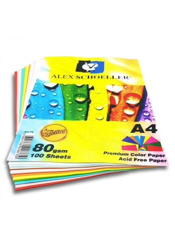 Alex Schoeller Renkli Fotokopi Kağıdı A4 80g 100 Adet ALX-779