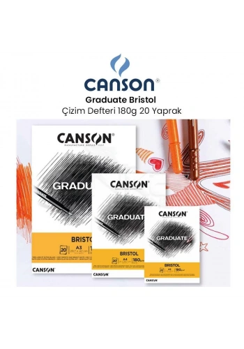 Canson Graduate Bristol Çizim Defteri 180g 20 Yaprak