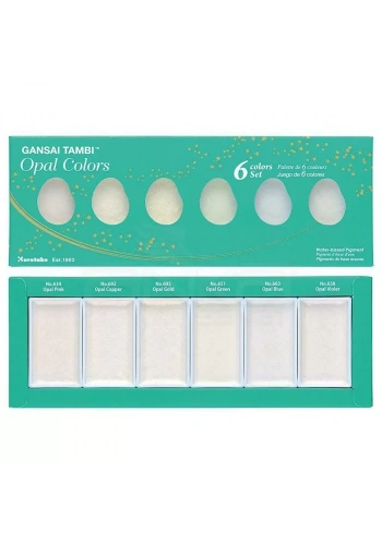 Zig Kuretake Gansai Tambi Sulu Boya Seti 6lı Opal Colors