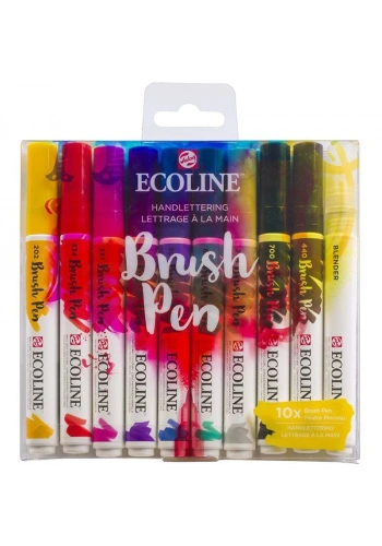 Talens Ecoline Brush Pen 10lu Set Kaligrafi 9800