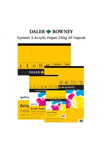 Daler Rowney System 3 Acrylic Paper 230g 20 Yaprak