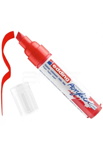 Edding 5000 Akrilik Marker Kalem 5-10mm Kesik Uç 902 Trafik Kırmızı