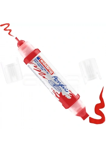 Edding 5400 Akrilik Marker Kalem Çift Uçlu 3D Double Liner 902 Trafik Kırmızı