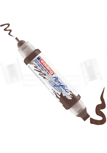 Edding 5400 Akrilik Marker Kalem Çift Uçlu 3D Double Liner 907 Çikolata Kahvesi