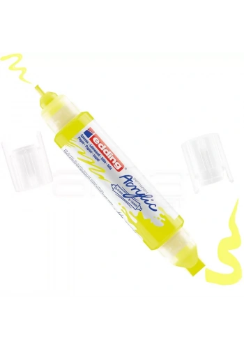 Edding 5400 Akrilik Marker Kalem Çift Uçlu 3D Double Liner 065 Fosforlu Sarı