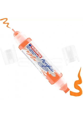Edding 5400 Akrilik Marker Kalem Çift Uçlu 3D Double Liner 066 Fosforlu Turuncu