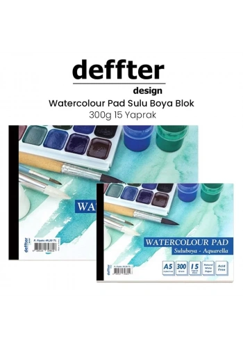 Deffter Watercolour Pad Sulu Boya Blok 300g 15 Yaprak