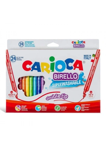 Carioca Birello Süper Yıkabilir Çift Taraflı Keçeli Boya Kalemi 24lü 41521