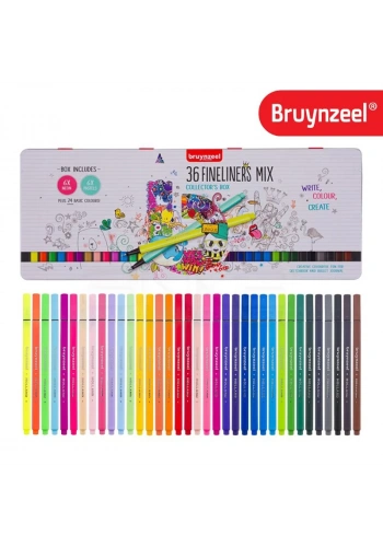 Bruynzeel Fineler İnce Uçlu Keçeli Kalem 36lı Set 0.4mm 60241036