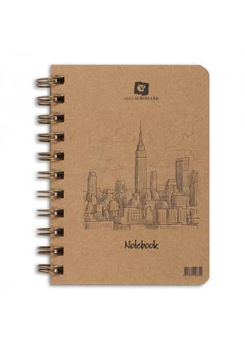 Alex Schoeller Spiralli Sert Kapak Çizgili Defter 70g 80 Yaprak A4