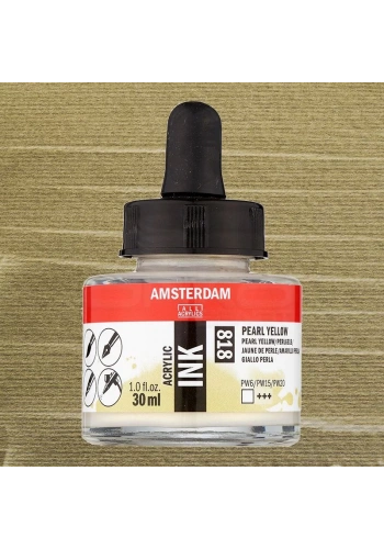 Talens Amsterdam Acrylic Ink 30ml 818 Pearl Yellow