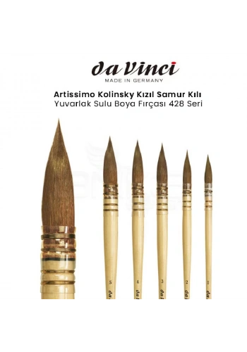 Da Vinci Artissimo Kolinsky Kızıl Samur Kılı Yuvarlak Sulu Boya Fırçası 428 Seri