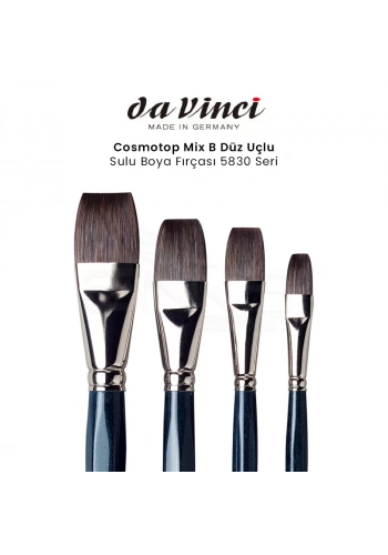 Da Vinci Cosmotop Mix B Düz Uçlu Sulu Boya Fırçası 5830 Seri