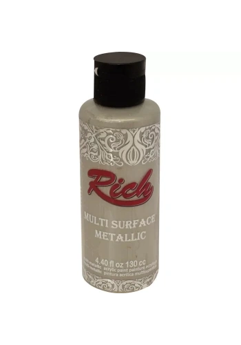 Rich Multi Surface Metalik Her Yüzey İçin Akrilik Boya 120ml 6508 Antik Gümüş
