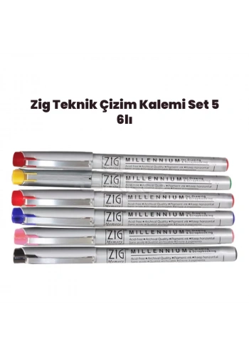 Zig Teknik Çizim Kalem Set 5 6lı 0,1mm