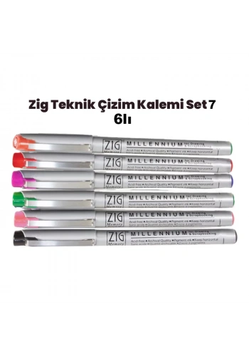 Zig Teknik Çizim Kalem Set 7 6lı 0,8mm