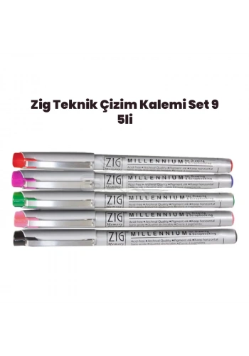 Zig Teknik Çizim Kalem Set 9 5li