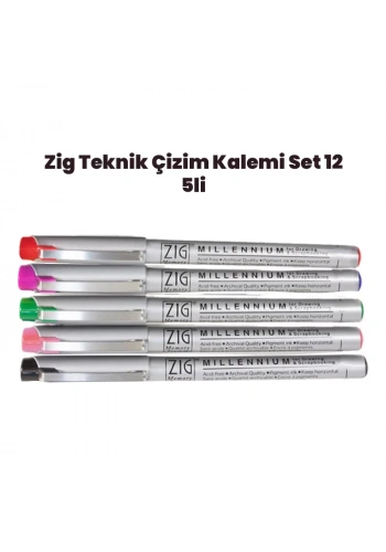 Zig Teknik Çizim Kalem Set 12 5li 0,05mm