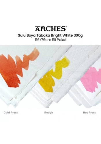 Arches Sulu Boya Tabaka Bright White 300g 56x76cm 5li Paket